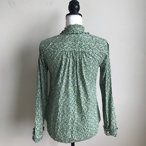 J. Crew floral green shirt button down Size XS - Picture 5 of 7